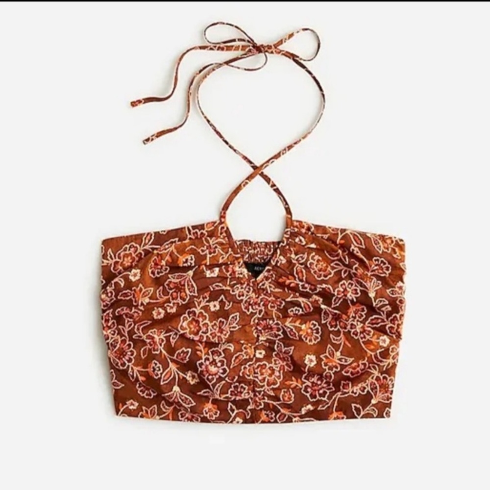 J.CREW Vintage Vines Halter Top Retro Style BNWT Limited Edition